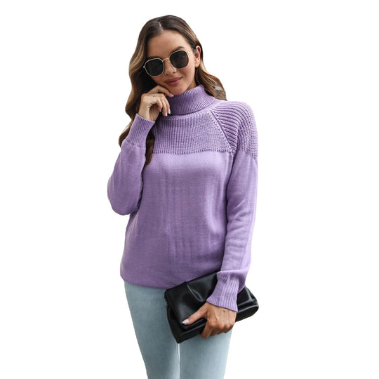 Damen Strickjacke mit modernem Strickdesign und hohem Kragen EB