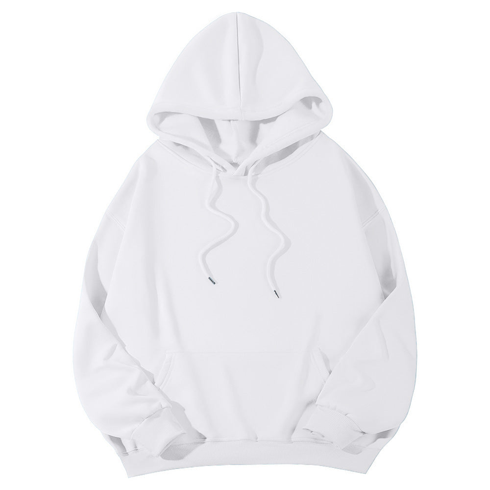 Unisex Oversize-Fleece-Hoodie mit tiefer Schulter, Kängurutasche und breitem Rippbund EB