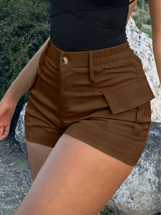 Damen Cargo-Shorts mit hohen Taille und praktischen Taschen EB