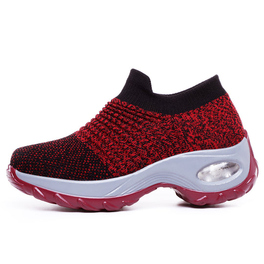 Damen gestrickter Slip-On Sportsneaker mit luftgepolsterter Zwischensohle EB