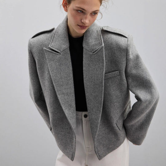 Damen Modischer Oversize-Blazer mit schmalen Revers EB