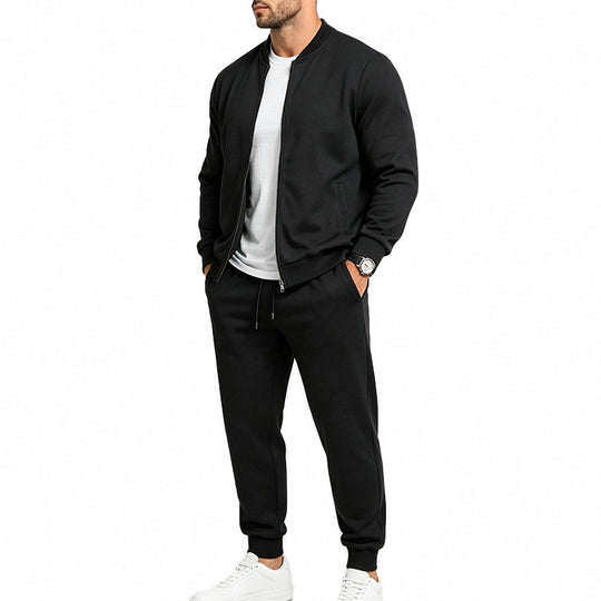 Herren nan sportives zweiteiliges Jogginganzug-Set mit Bomberjacke und konisch zulaufender Jogginghose EB