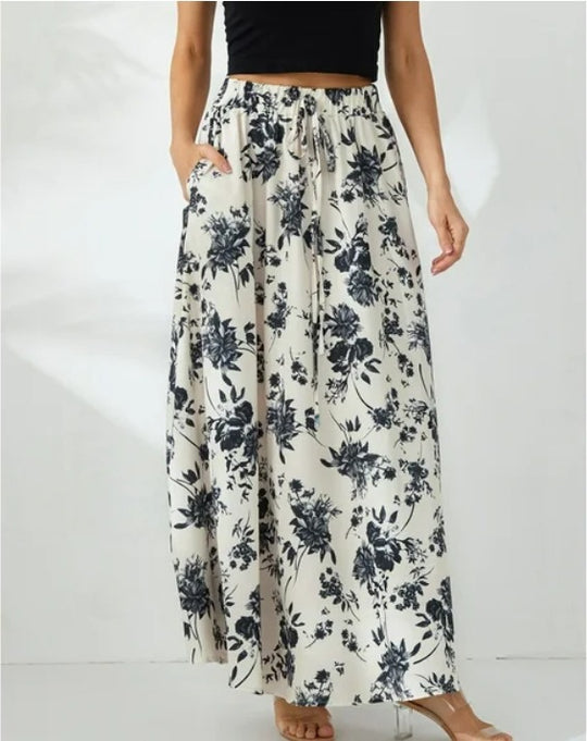 Damen Maxi-Rock im floralen Design mit elastischem Bund EB