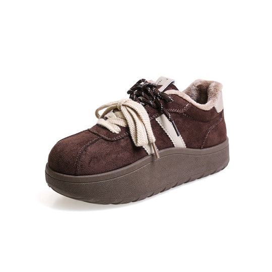 Damen warme und bequeme Sneaker mit gepolstertem Innenfutter und robustem Plateau EB