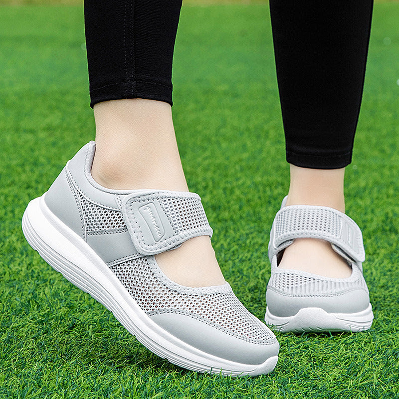 Damen Sportliche Slip-On Sneakers mit atmungsaktivem Netzdesign EB