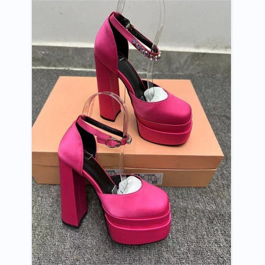 Damen Plateau-Pumps mit Strassverzierung EB