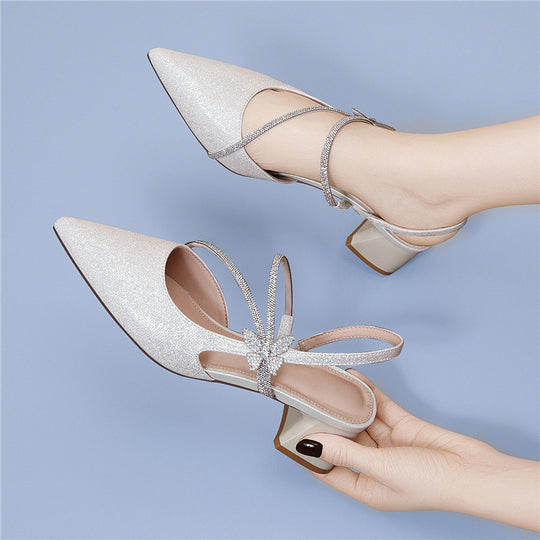 Damen Elegante Slingback-Pumps mit funkelndem Schmuckdetail EB