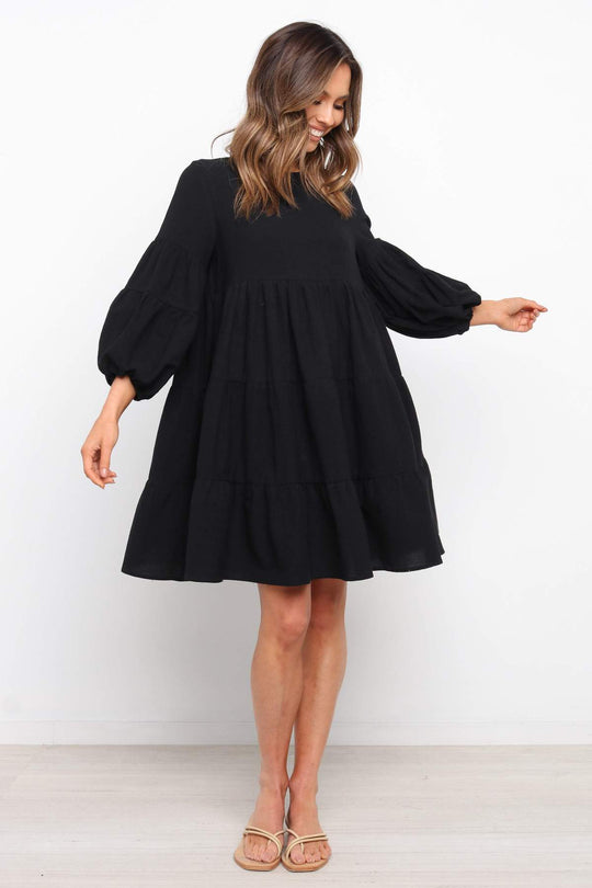 Damen romantisches Sommerkleid mit voluminösen Ärmeln und Rüschendetails EB