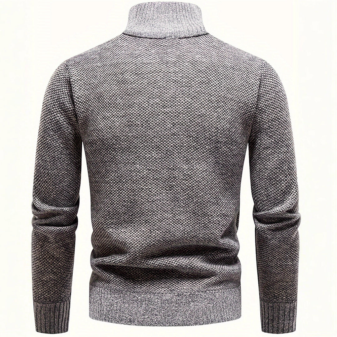 Herren Thermo-Strickpullover mit Stehkragen und Halbzip EB