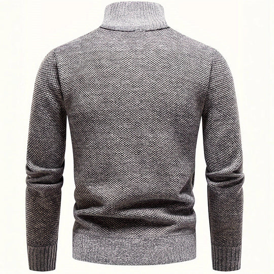 Herren Thermo-Strickpullover mit Stehkragen und Halbzip EB