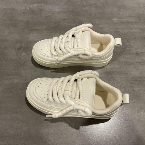Damen Sneaker im minimalistischen Design mit doppelter Schnürung und gepolsterter Sohle EB