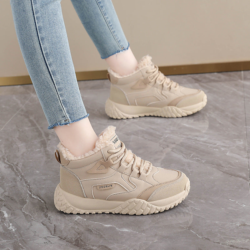 Damen Winterliche High-Top Sneakers mit weichem Innenfutter und rutschfester Sohle EB