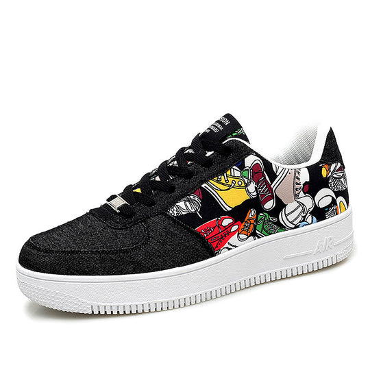 Damen Modische Sneakers mit buntem Grafiken-Design EB
