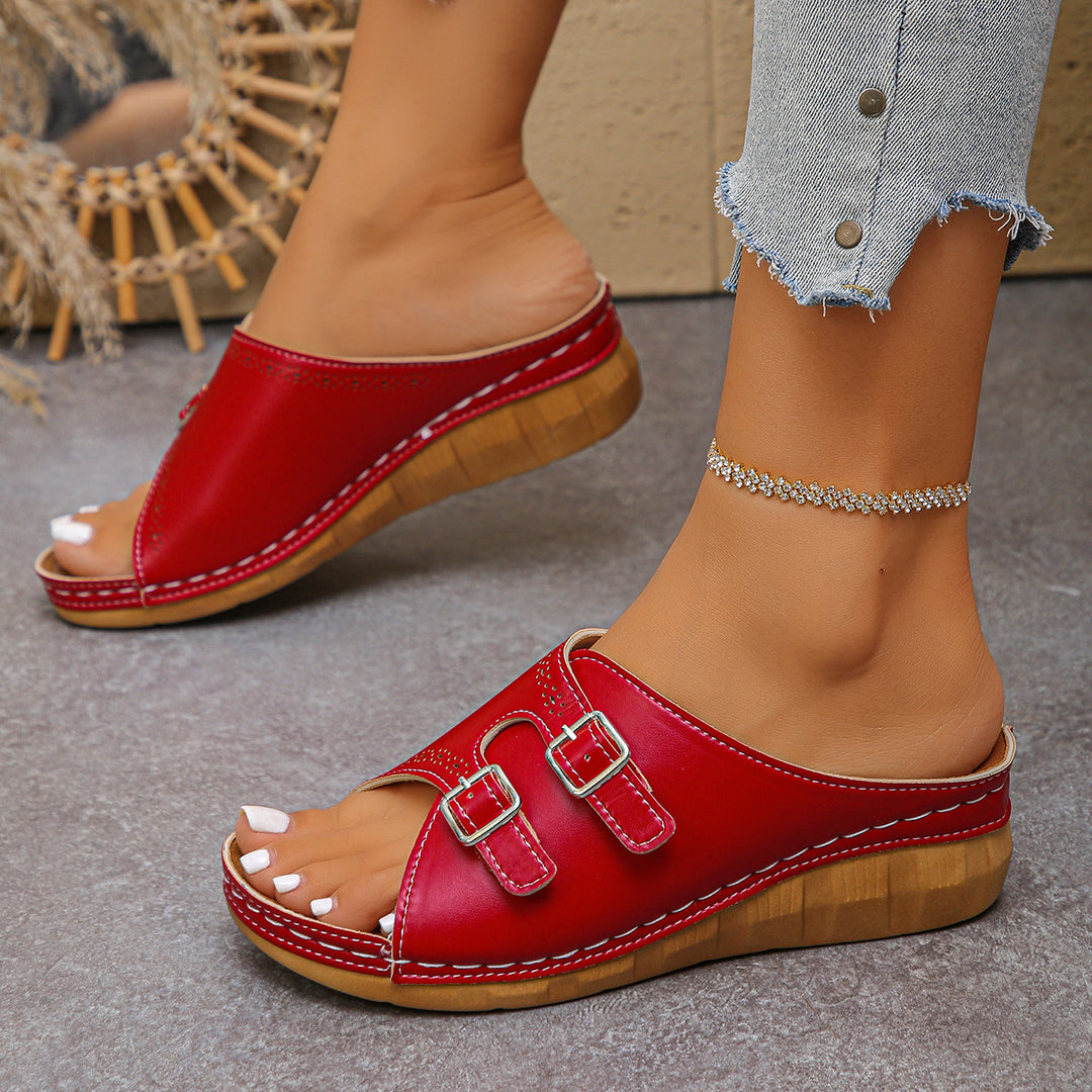 Damen geflochtene Clogs mit verstellbaren Schnallen und ergonomischem Fußbett EB