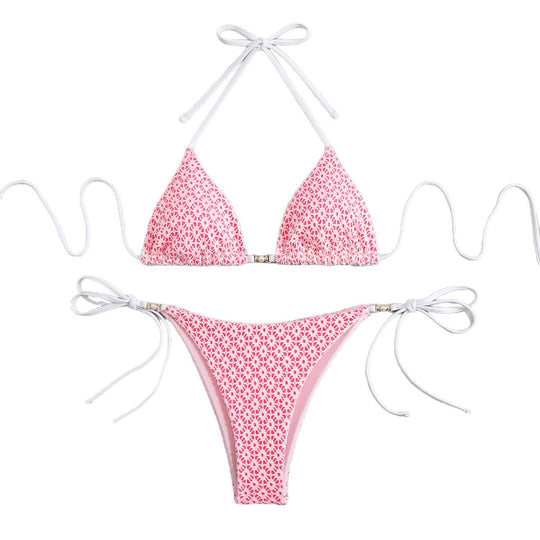 Damen Triangel-Bikini-Set mit verspielten Rüschendetails EB