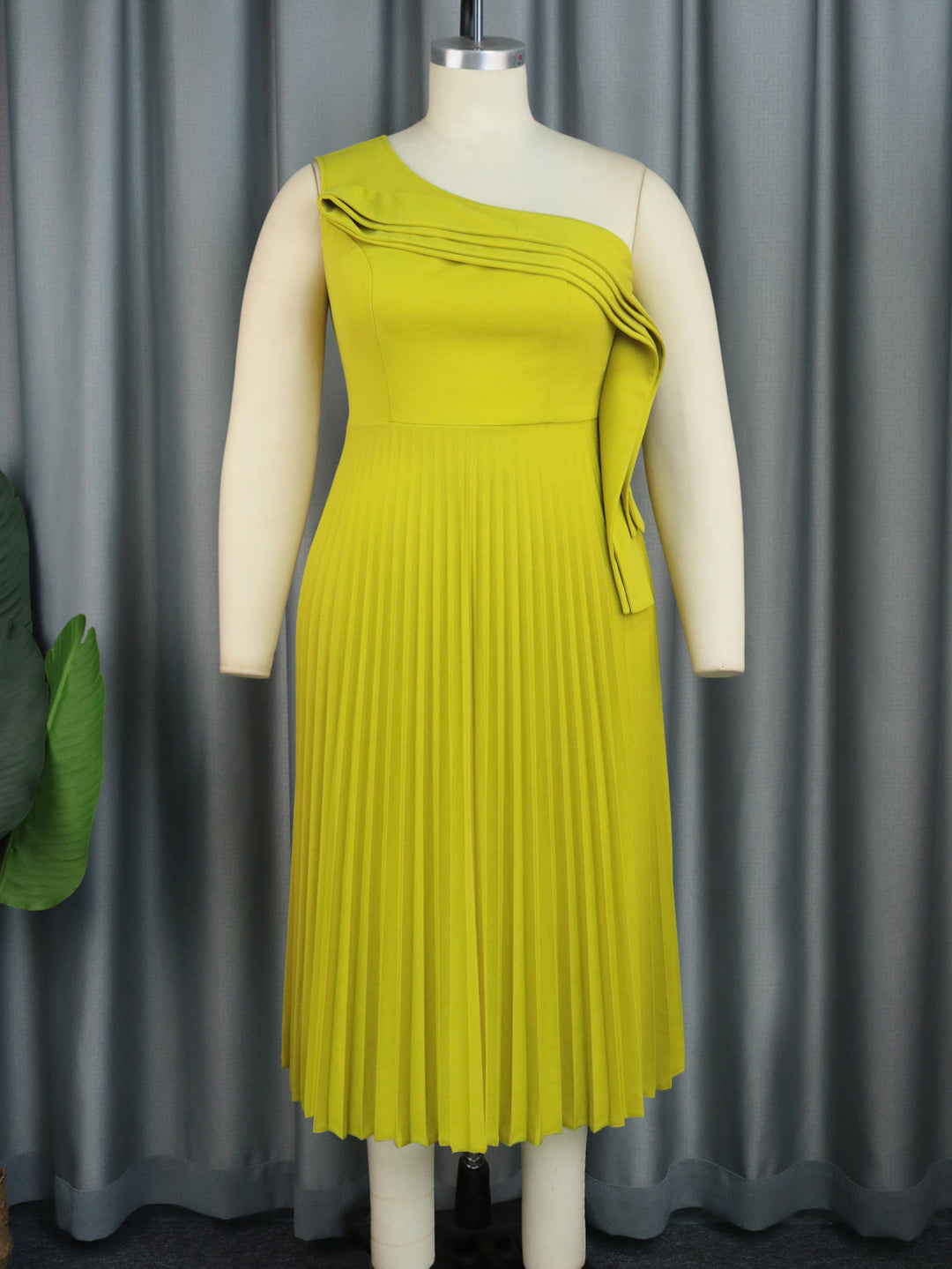 Damen Elegantes Wickelkleid mit asymmetrischem Rüschen-Design EB