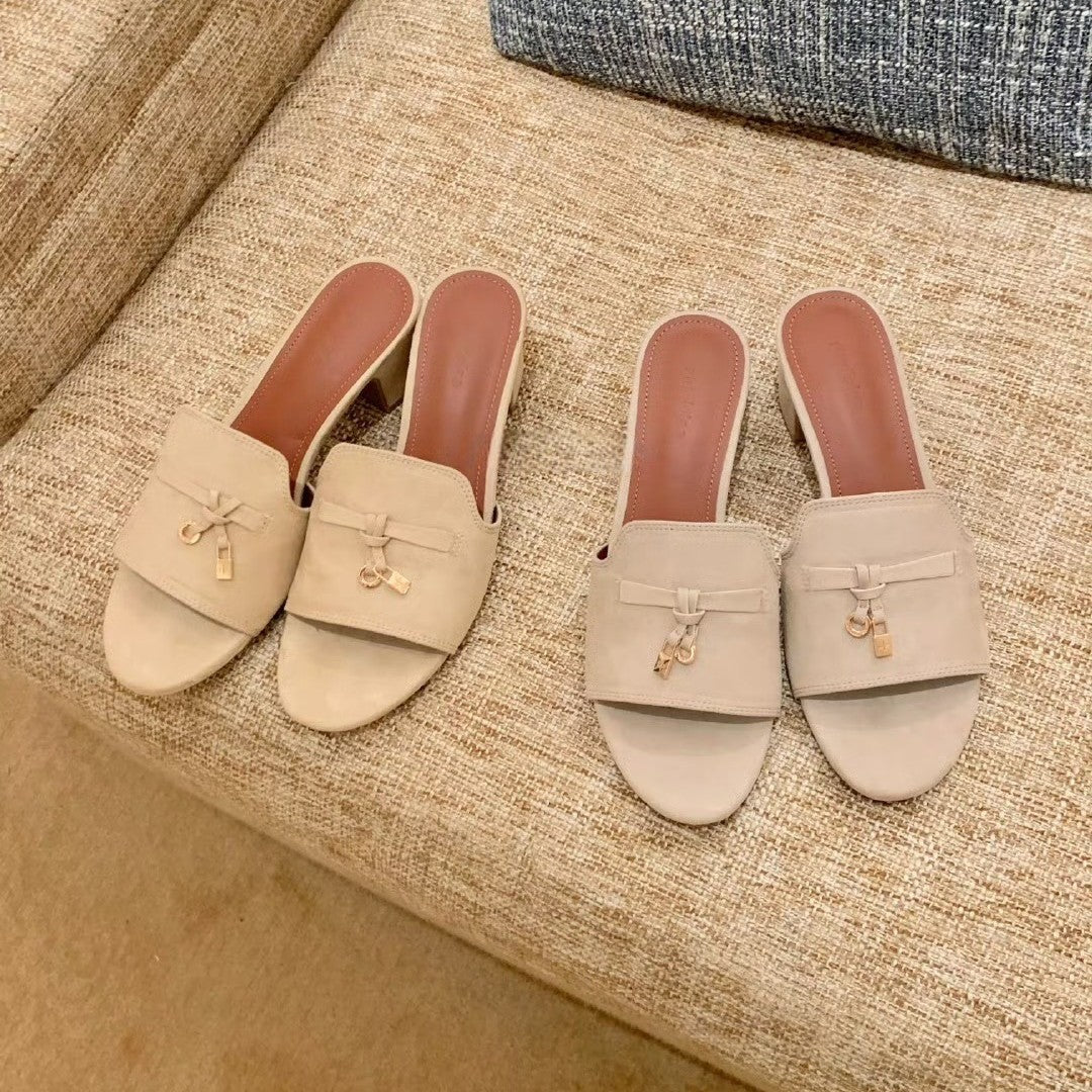 Damen elegante Slipper mit modischer Schleifenapplikation EB