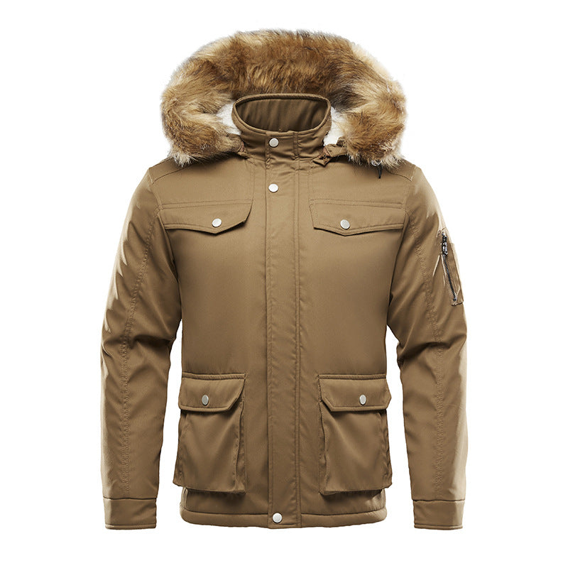 Herren isolierte Winterjacke mit abnehmbarer Kapuze und Futter EB