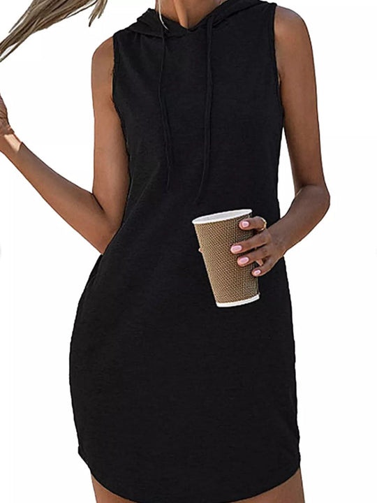 Damen Kapuzenkleid Aus Atmungsaktivem Jersey-Material EB