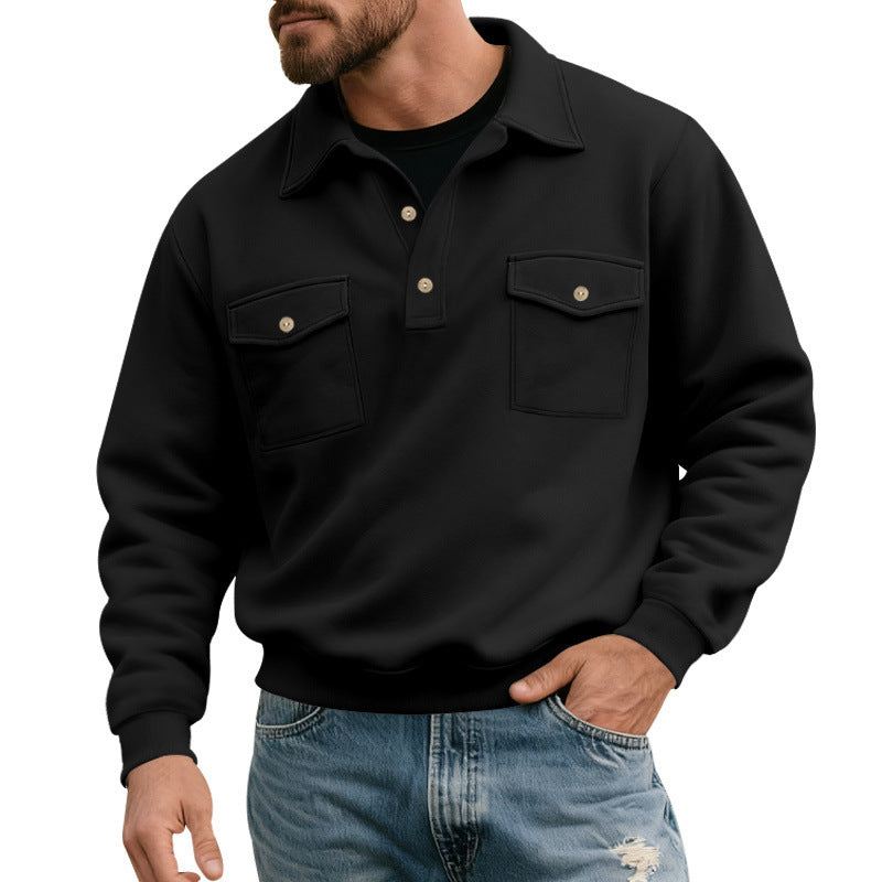 Herren lässiger Pullover mit praktischen Pattentaschen EB