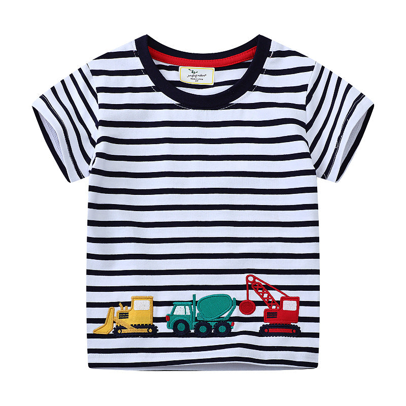 Jungen T-Shirt mit einzigartigem Baustellenfahrzeug-Motiv EB