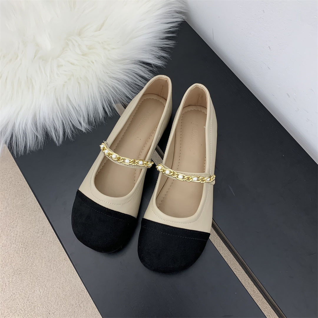 Damen Ballerinas mit elegantem Ketten-Detail EB
