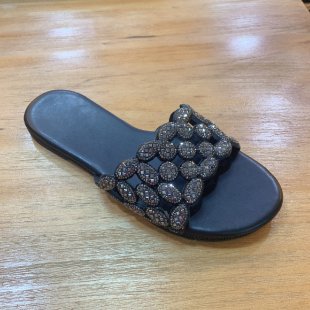 Damen elegante Riemchen-Sandalen mit funkelnden Schmuckelementen EB