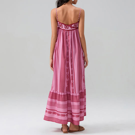 Damen Maxikleid mit raffiniertem Boho-Muster EB
