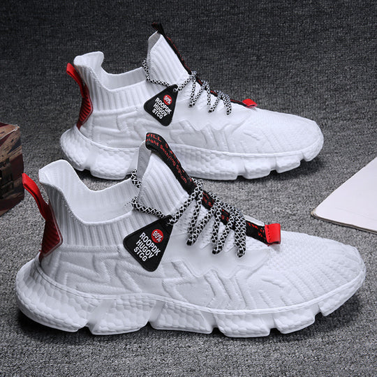 Damen Sportliche High-Performance Sneakers mit elastischem Strick-Material und leichtem Sohlenprofil EB