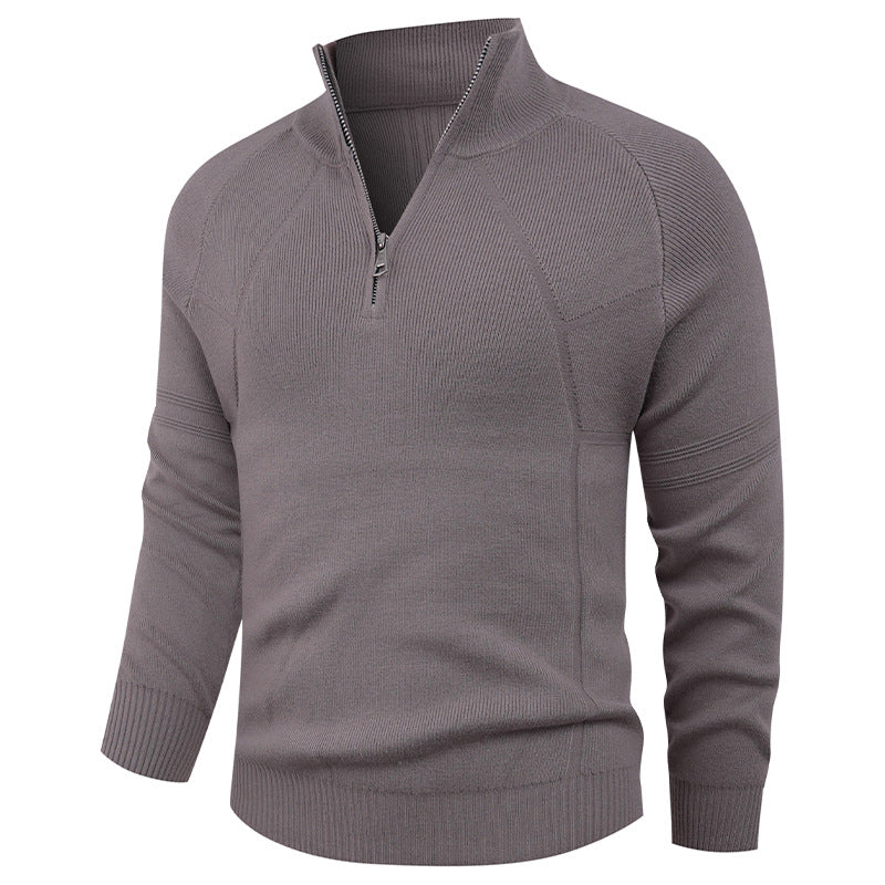 Herren Strickpullover mit modernem Reißverschluss und eleganter Struktur EB