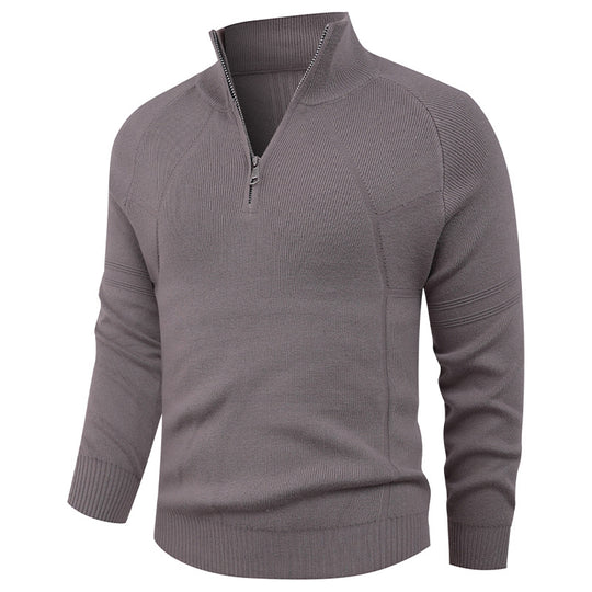 Herren Strickpullover mit modernem Reißverschluss und eleganter Struktur EB