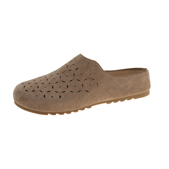 Damen Atmungsaktive Home-Sandalen aus Wildleder mit eleganter Lochung EB