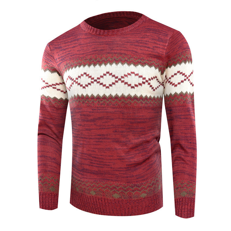 Herren Strickpullover mit modernem geometrischen Muster EB