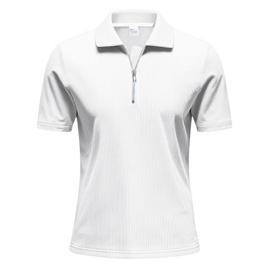 Unisex nan kurzärmeliges Halbzip-Polo aus geripptem Jersey mit Hemdkragen EB