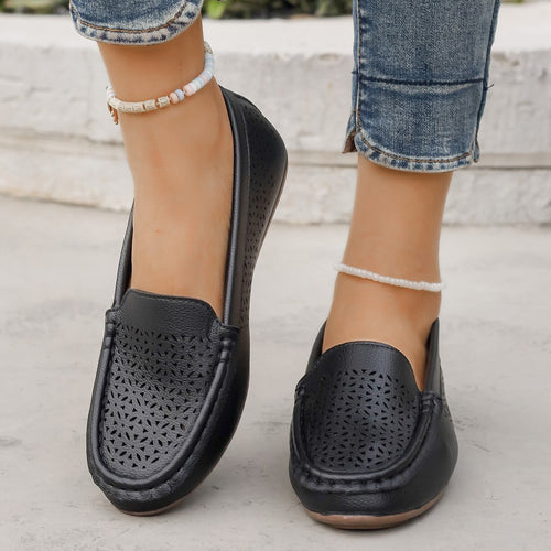 Damen slip-on Loafers mit durchbrochenem Design EB