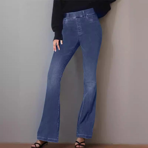 Damen Flared Jeans mit hoher Taille und dezentem Waschung EB