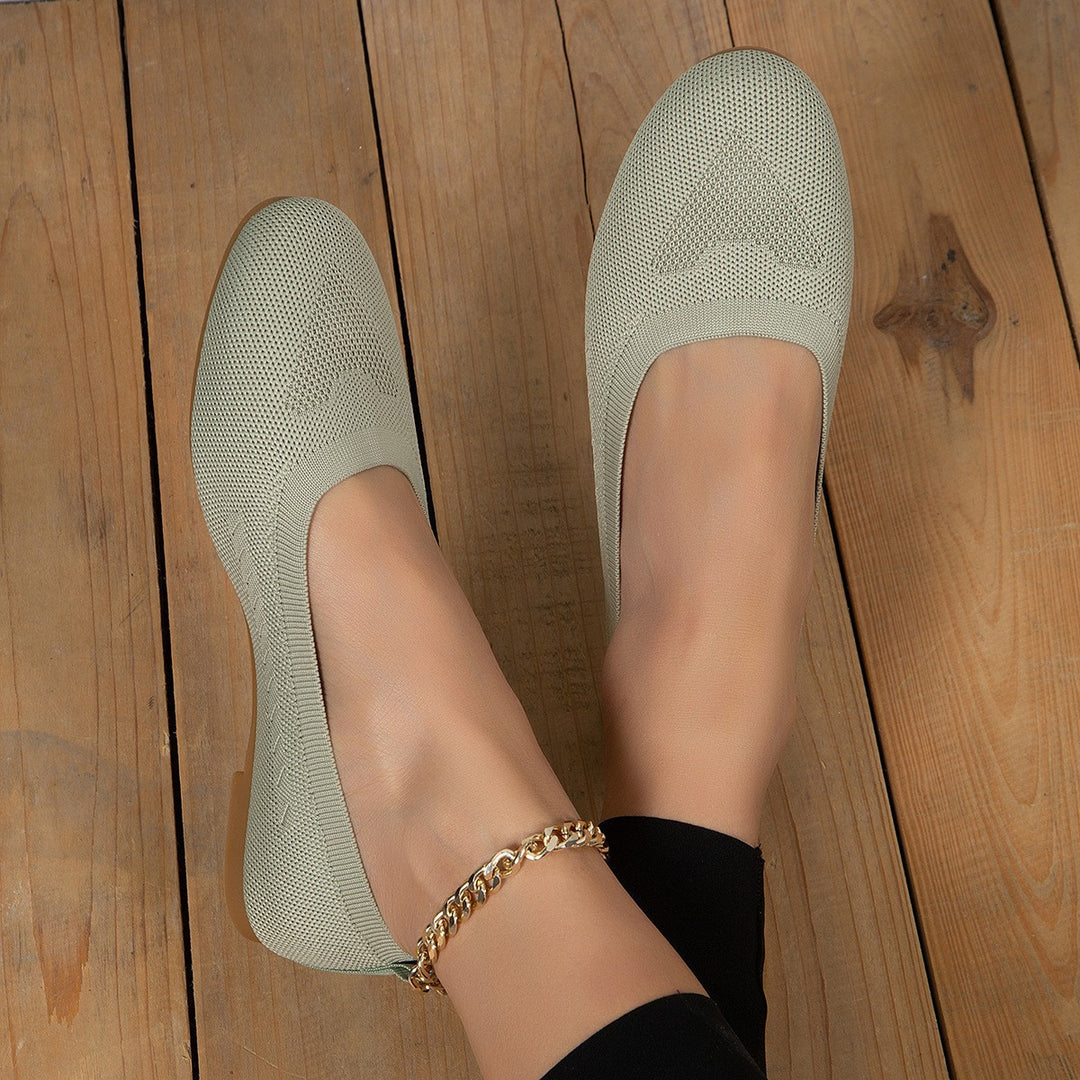 Damen Atmungsaktive Slip-On Ballerinas im minimalistischen Design EB