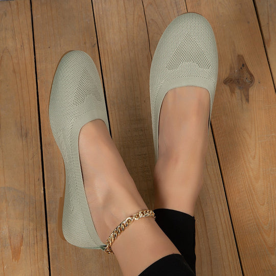 Damen Atmungsaktive Slip-On Ballerinas im minimalistischen Design EB