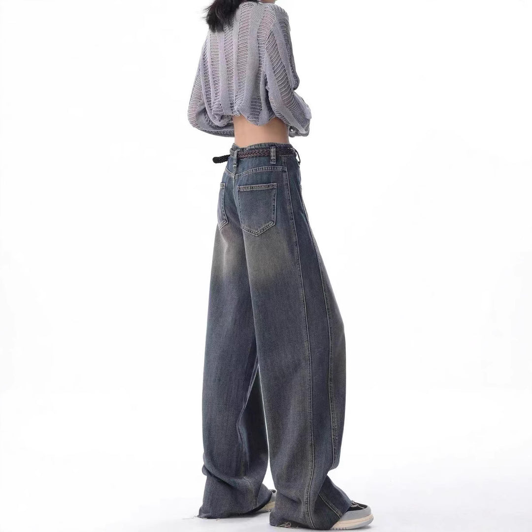 Damen Oversized Jeans mit lässigem Schnitt und hoher Taille EB