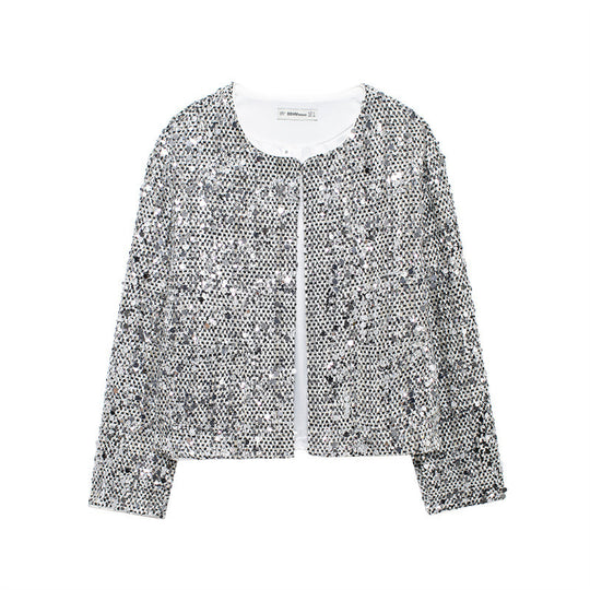 Damen schimmernde Paillettenjacke EB