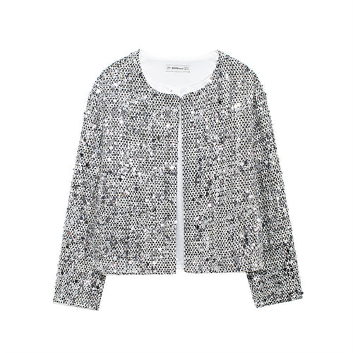 Damen schimmernde Paillettenjacke EB