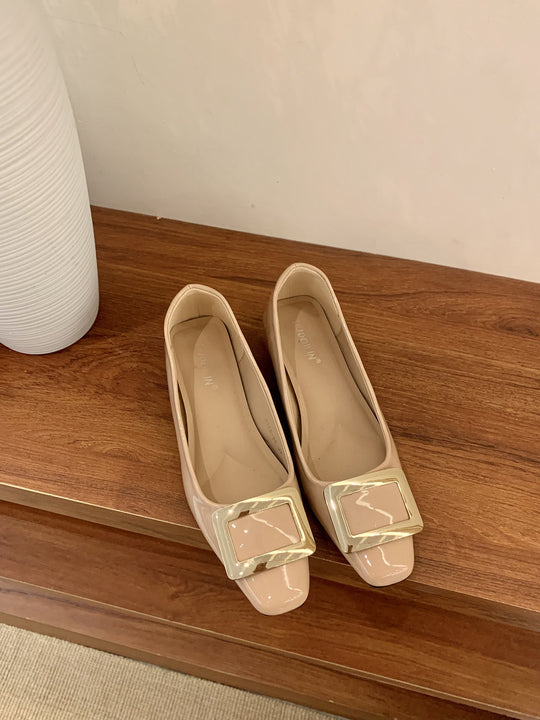 Damen elegante Ballerinas mit modischem Schnallenverschluss EB