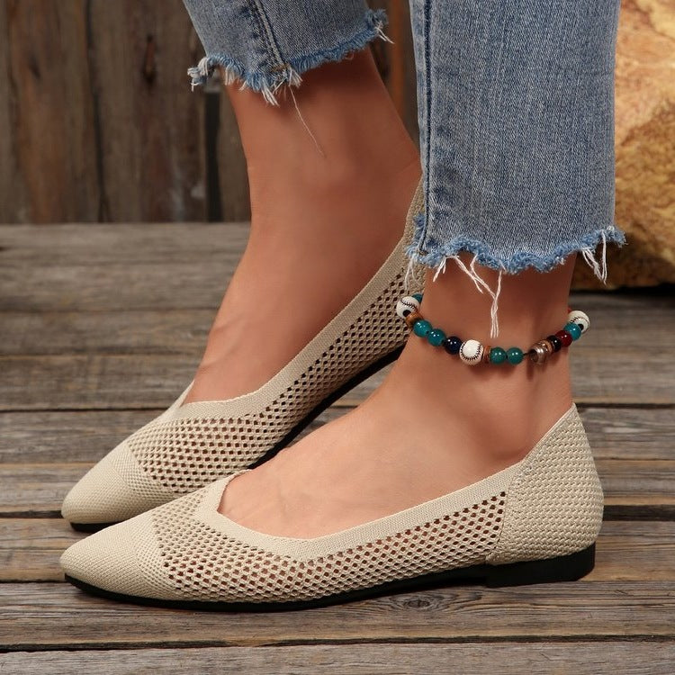 Damen Ballerinas mit luftiger Netzstrukturoberfläche EB
