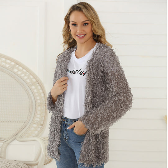 Damen Fluffy Cardigan EB