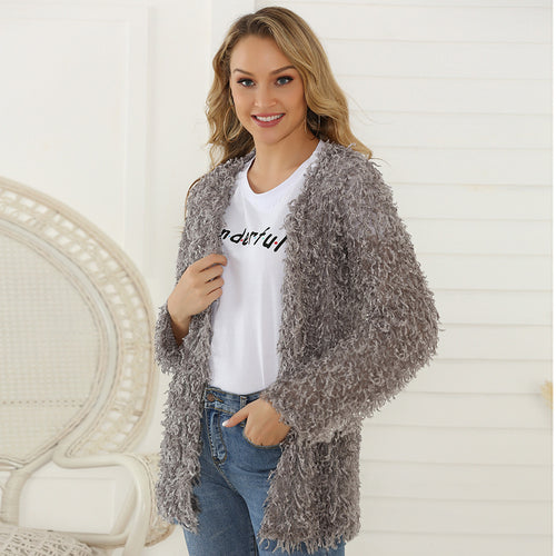 Damen Fluffy Cardigan EB