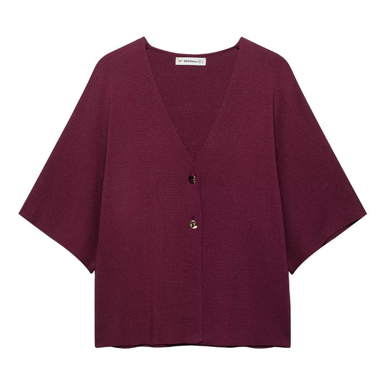 Damen weite Strickjacke mit eleganten Knopfdetails EB