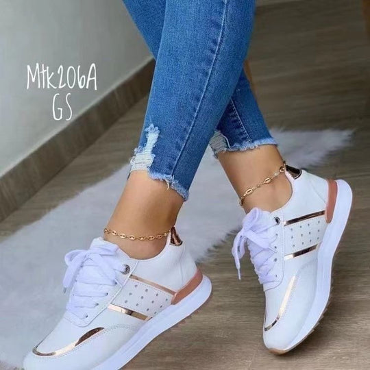 Damen  Plateausneaker mit Glanzbesatz und gepolstertem Komfortfußbett EB