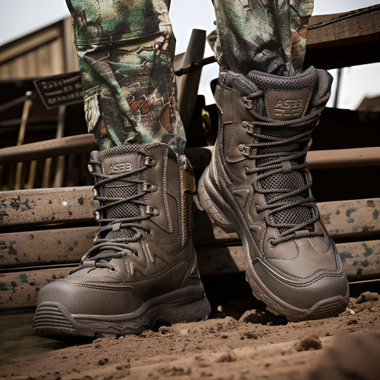 Herren Einsatz- und Tactical Boots mit hohem Knöchelschutz und rutschfester Sohle EB