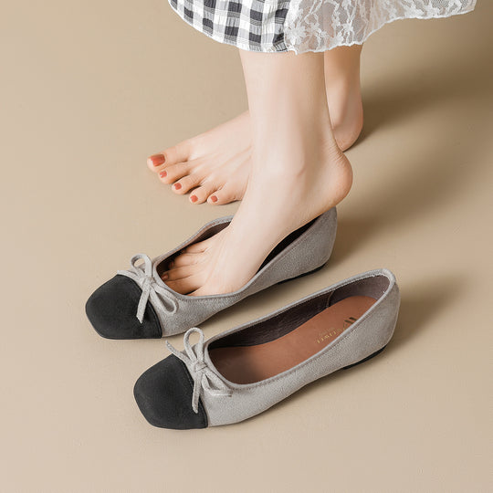 Damen elegante Ballerinas mit modischem Schleifenakzent und hochwertigem Obermaterial EB