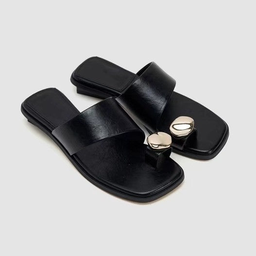 Damen bequeme Sling-Pantoletten mit elegantem Detail EB